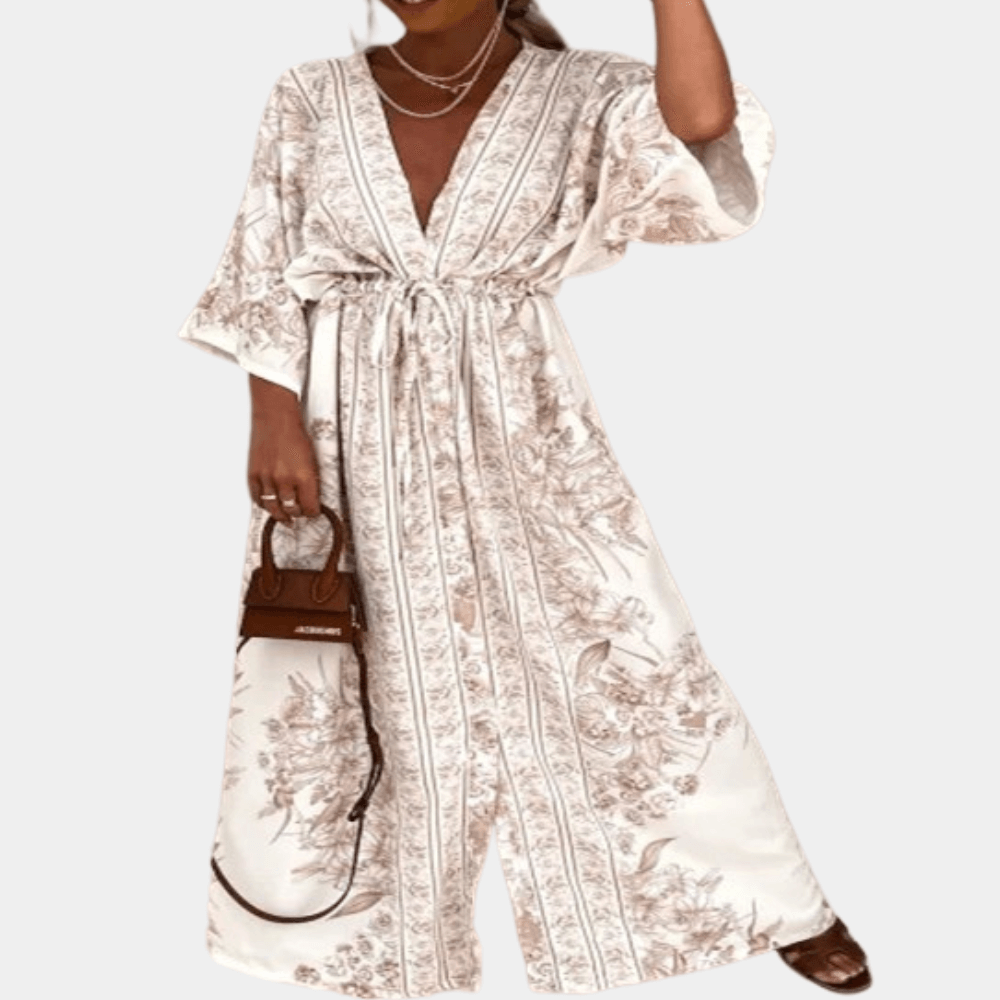Chic V Neck Women's Polyester Evening Dress