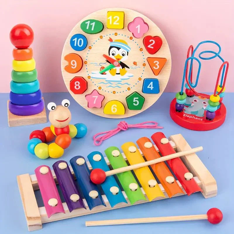 Educational Wooden Baby Playset 5 Piece Learning Set