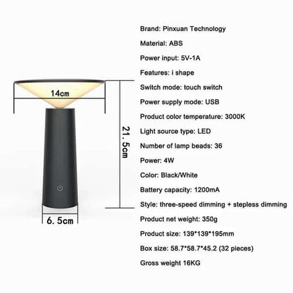Rechargeable Portable Desk Light with Control