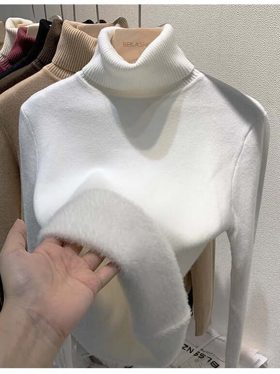 Soft Women's Velvet Crew Neck Sweater