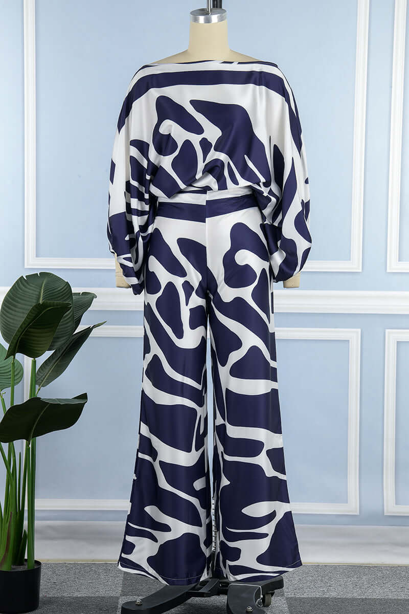 Ladies' Floral Cold Shoulder 2 Piece Outfit Set