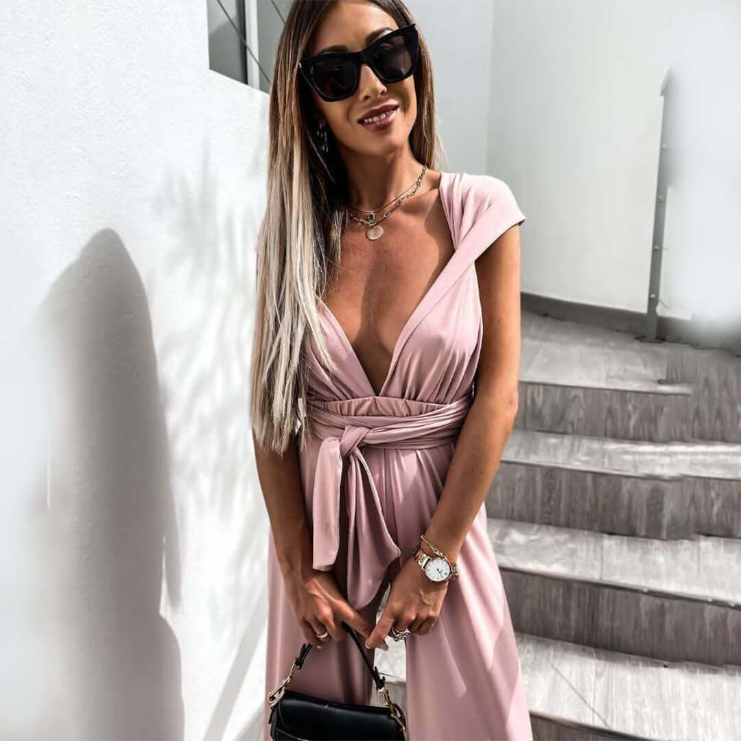 Chic V-Neck Womens Jumpsuit