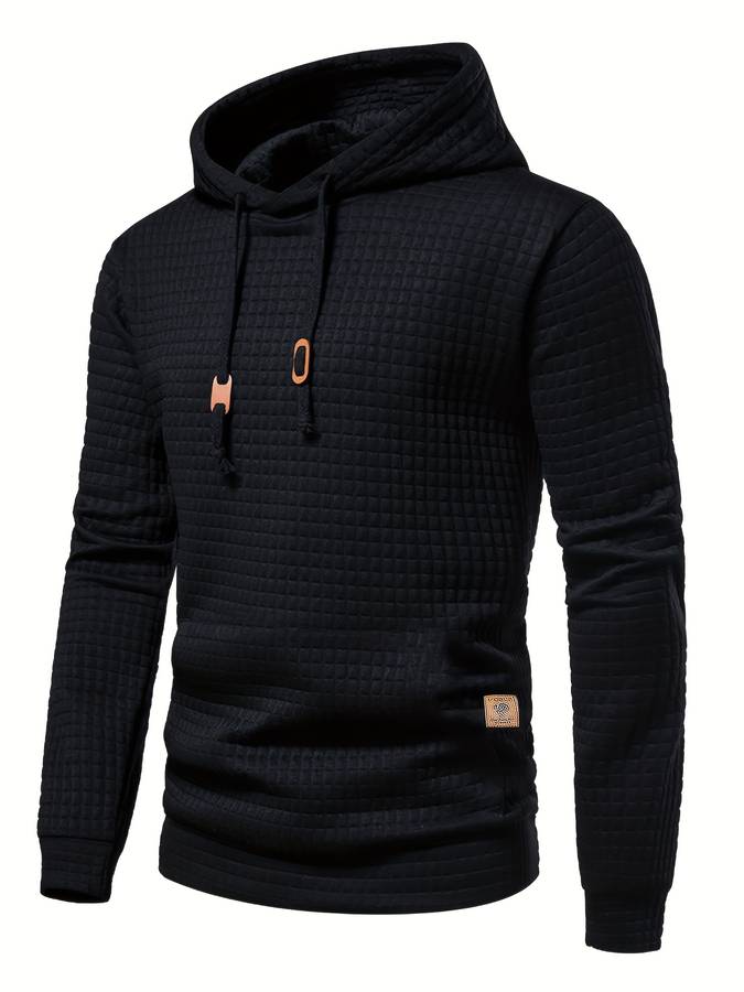 Casual Textured Hooded Sweatshirt for Men