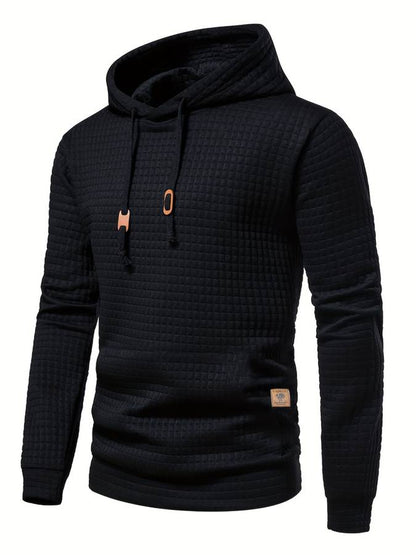 Casual Textured Hooded Sweatshirt for Men
