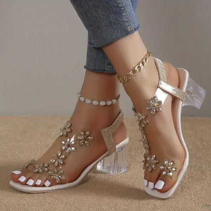 Women's Glamorous Gemstone High Heel Sandals
