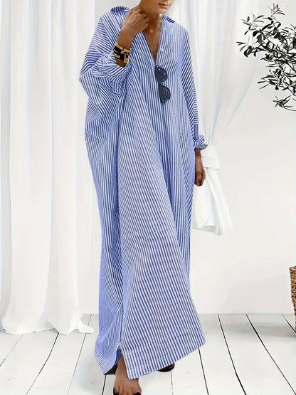 Lightweight Women's Summer Maxi Sundress with Stripes