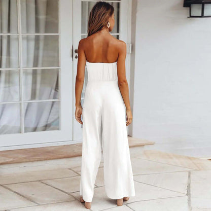 Sleeveless Summer Jumpsuit with Stretchy Waist