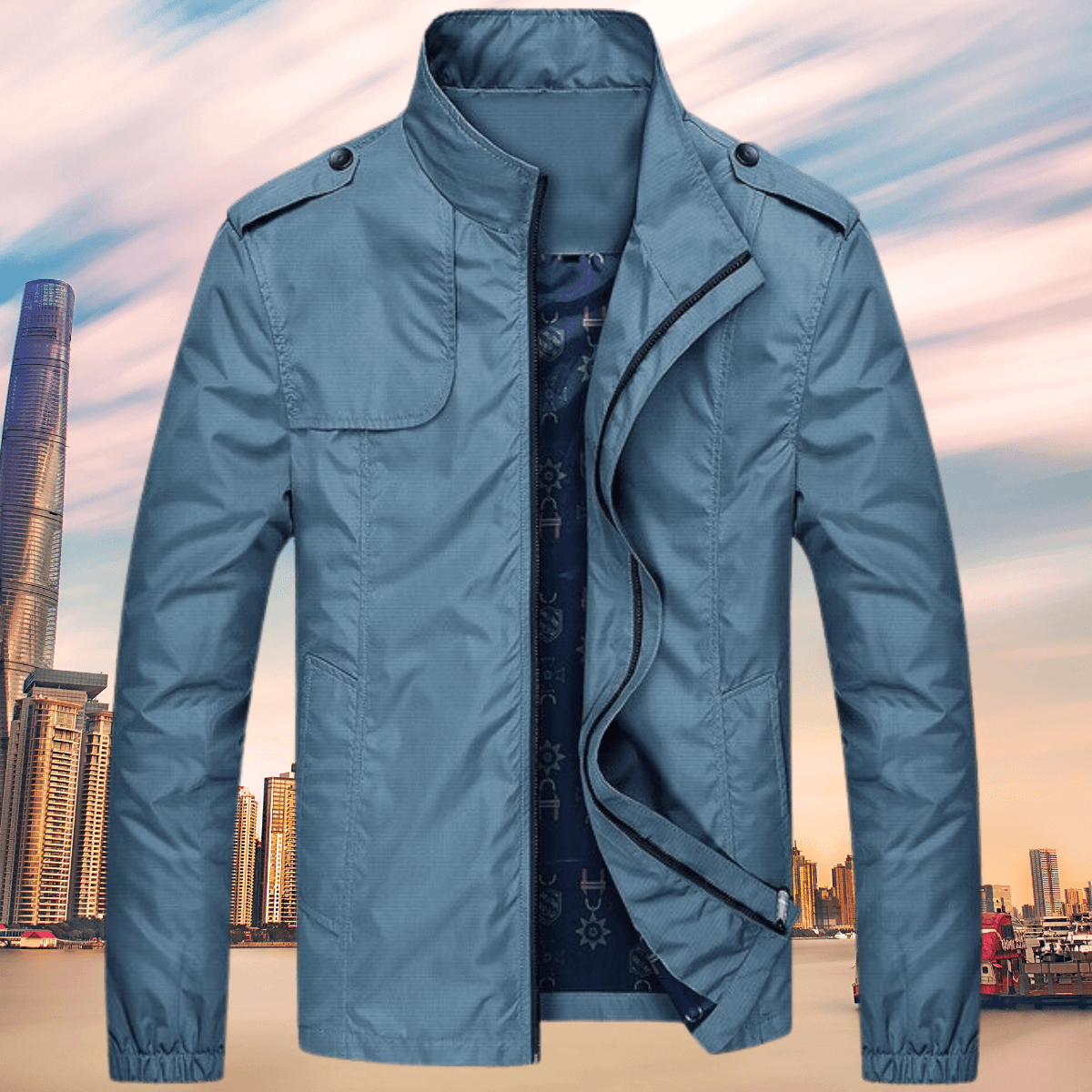 Classic Fall Mens Button Down Coat