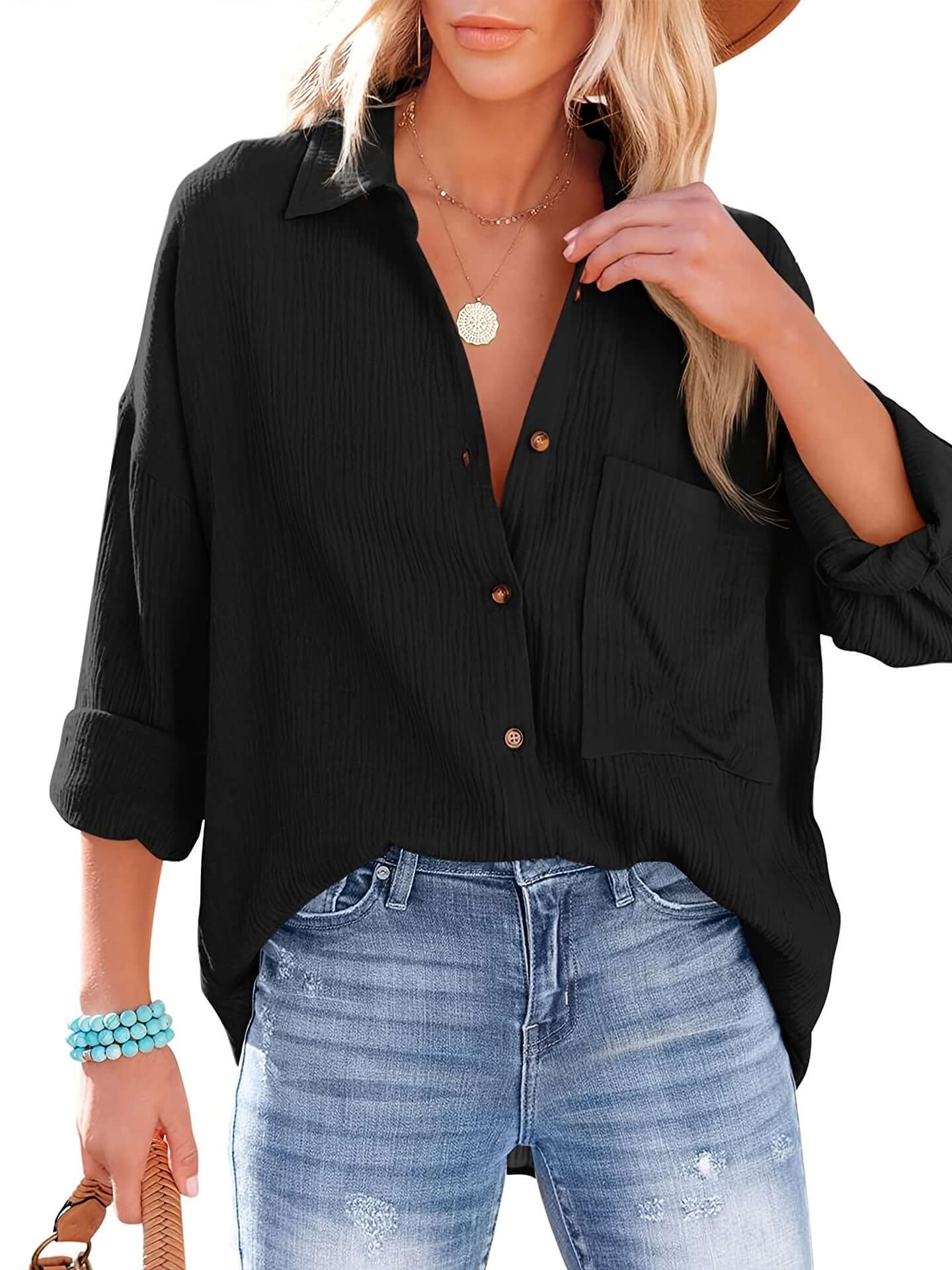 Casual Soft Women's Long Sleeve Cotton Top