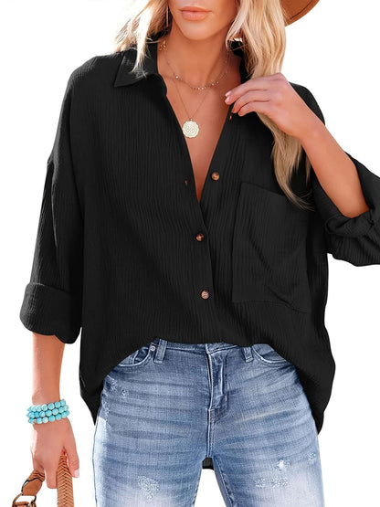 Casual Soft Women's Long Sleeve Cotton Top