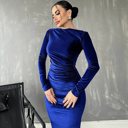 Fitted Women's Long Sleeve Party Dress