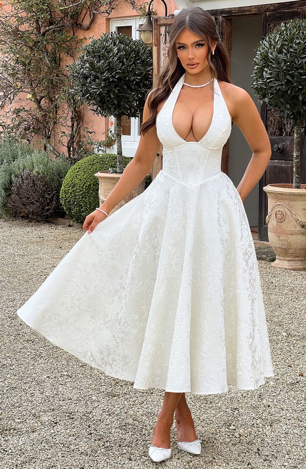 Beautiful Embroidered Off Shoulder Summer Dress