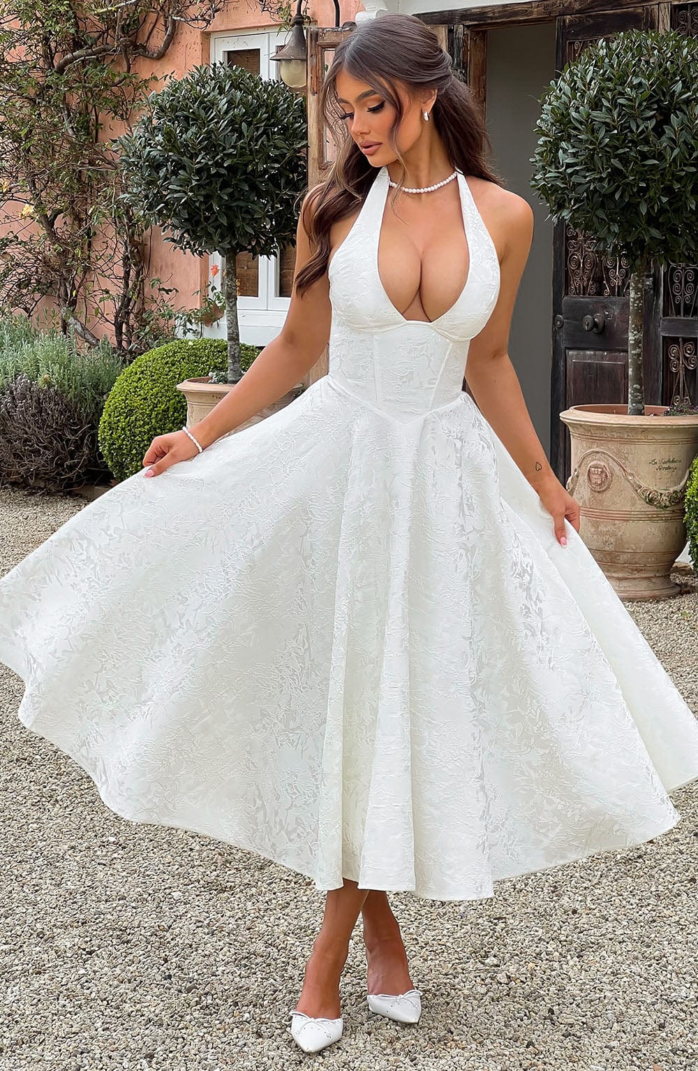 Beautiful Embroidered Off Shoulder Summer Dress