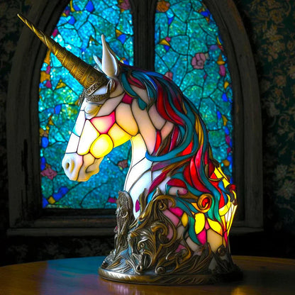 Colorful Animal Design Glass Table Light Fixture