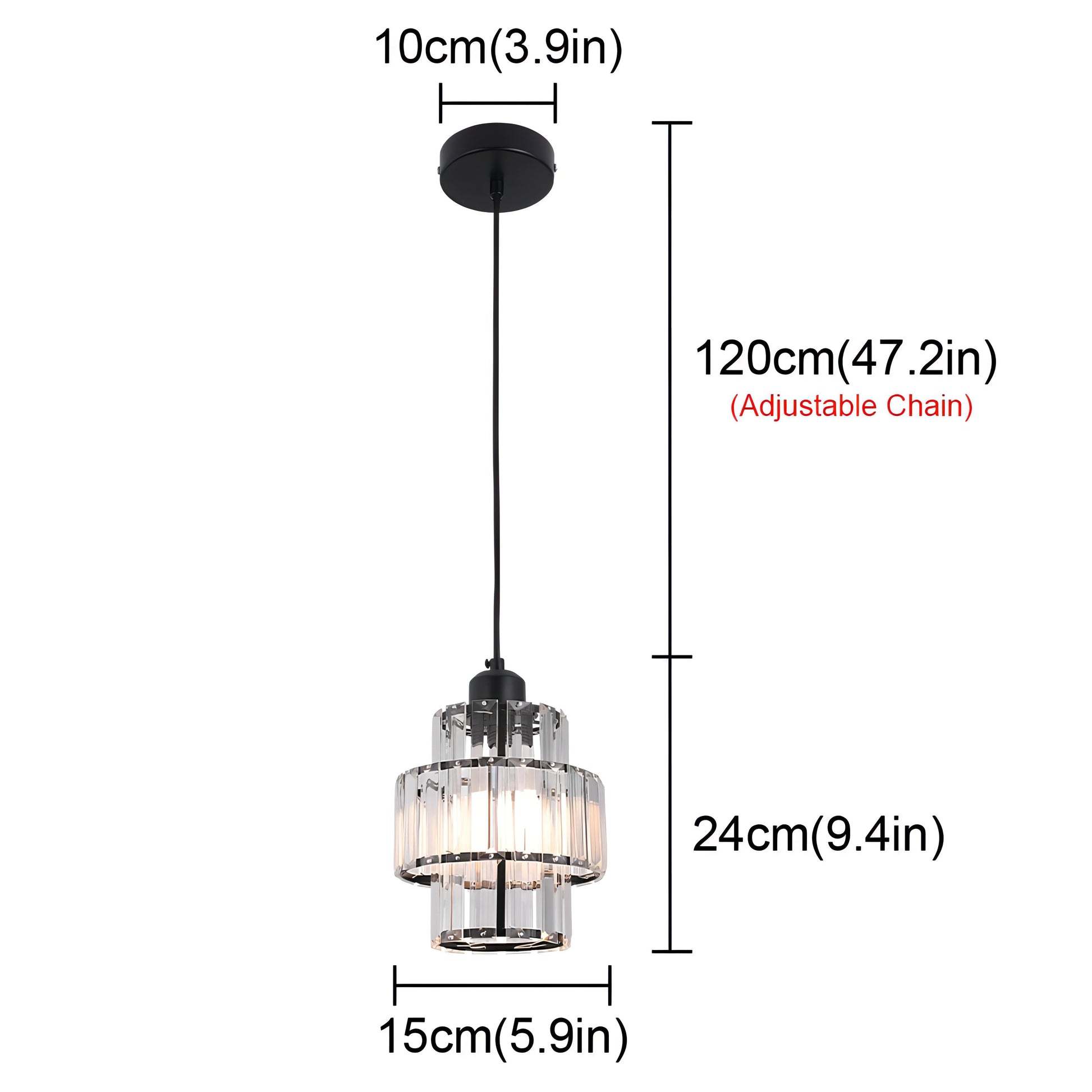 "Elegance shines in this glass crystal ceiling pendant light, ideal for hallways with its sophisticated design and warm glow.