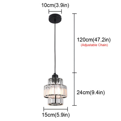"Elegance shines in this glass crystal ceiling pendant light, ideal for hallways with its sophisticated design and warm glow.