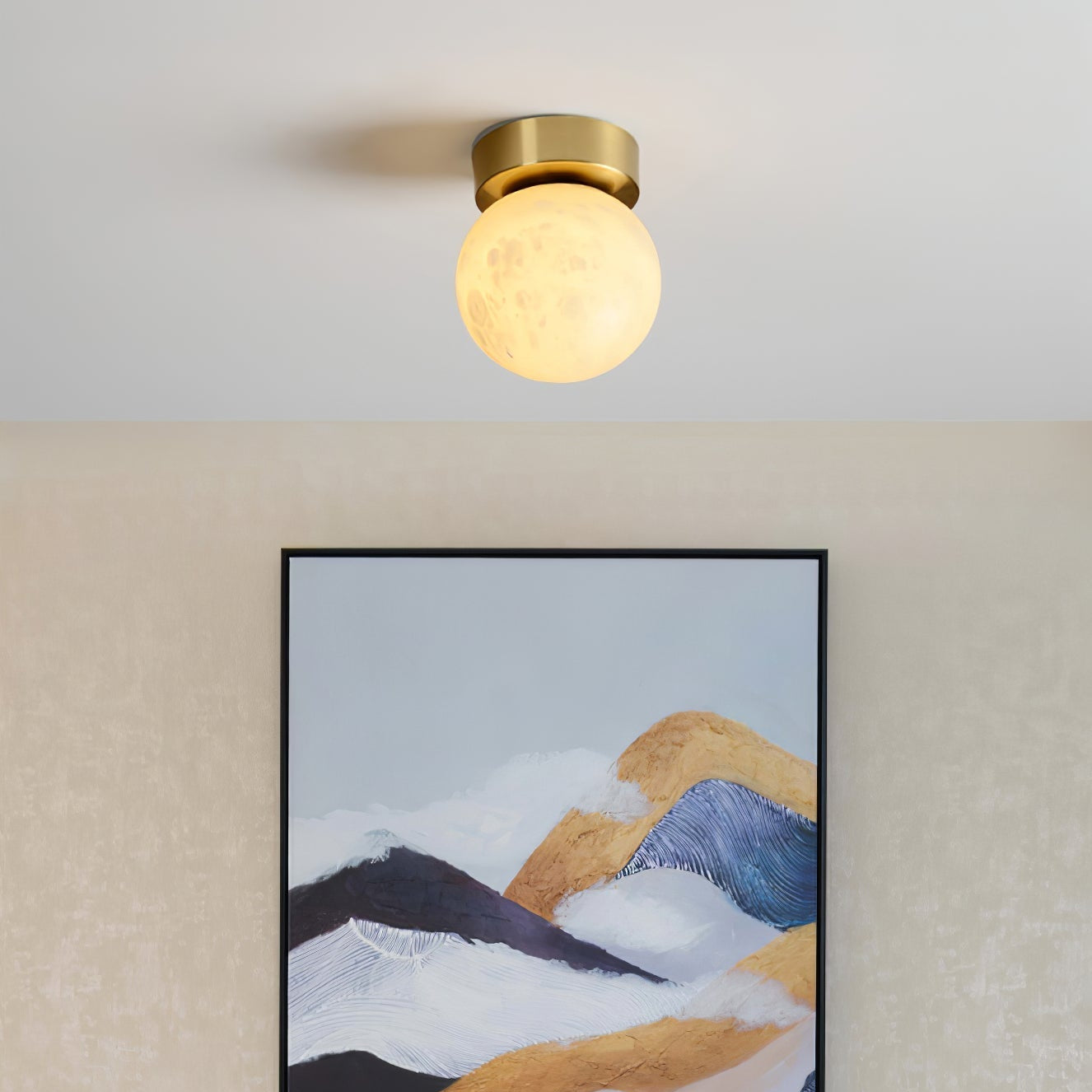 Classic White Brass Ceiling Light – Soft Glow - Luxivelle