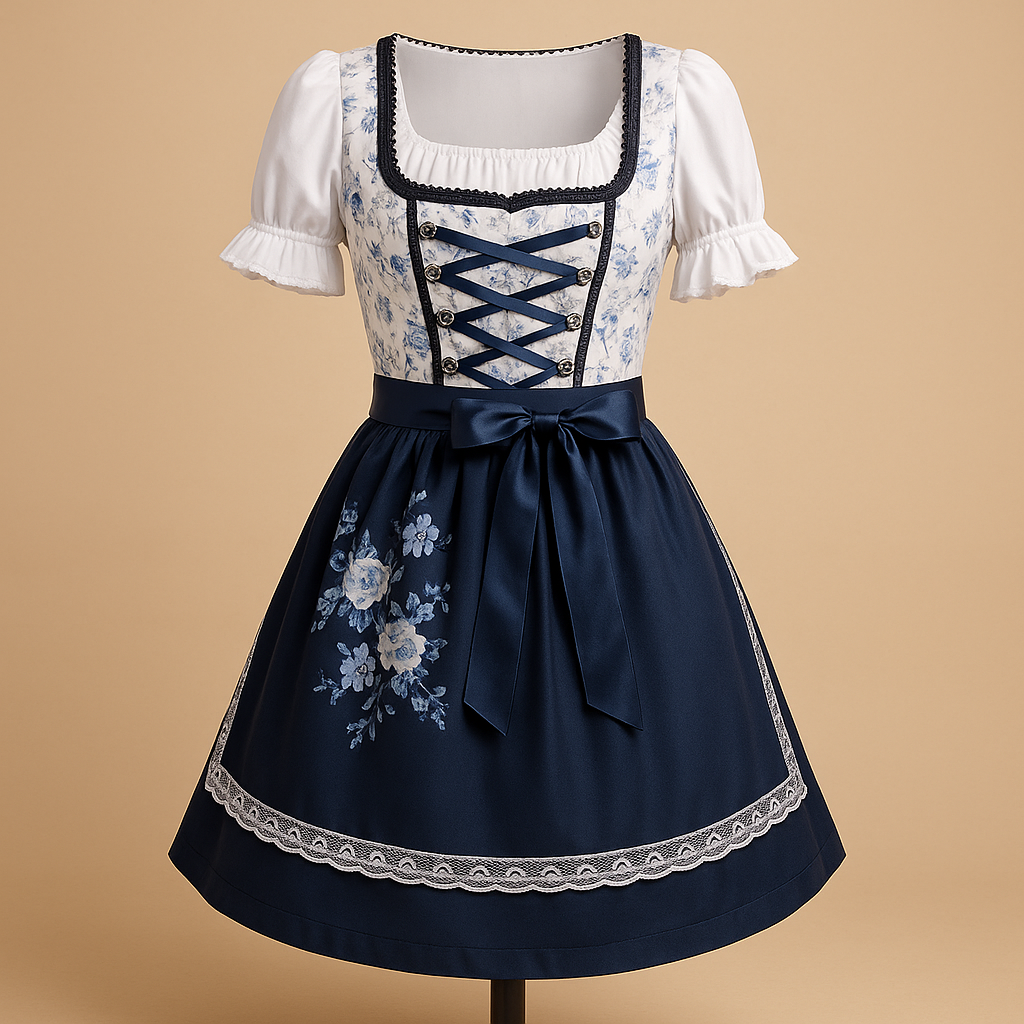 Beautiful Navy Lace Apron Dress for Women - Luxivelle