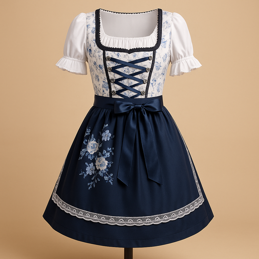 Beautiful Navy Lace Apron Dress for Women - Luxivelle