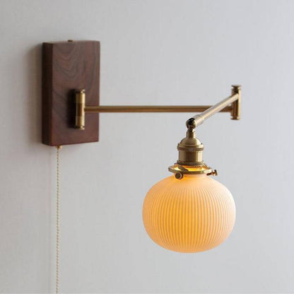 Rustic Wood Accent Ceramic Wall Light - Luxivelle