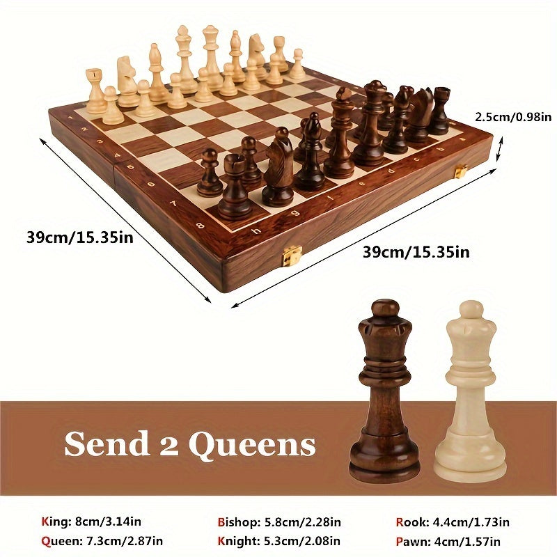 High Quality Solid Wood Chess Board Game Set - Luxivelle