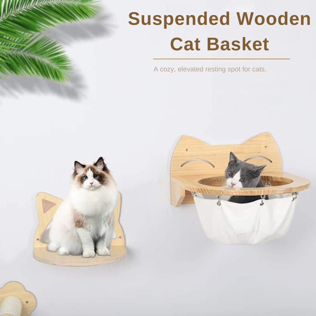 Stylish Wooden Cat Hanging Bed - Luxivelle