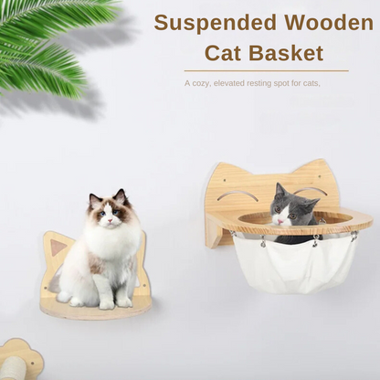 Stylish Wooden Cat Hanging Bed - Luxivelle