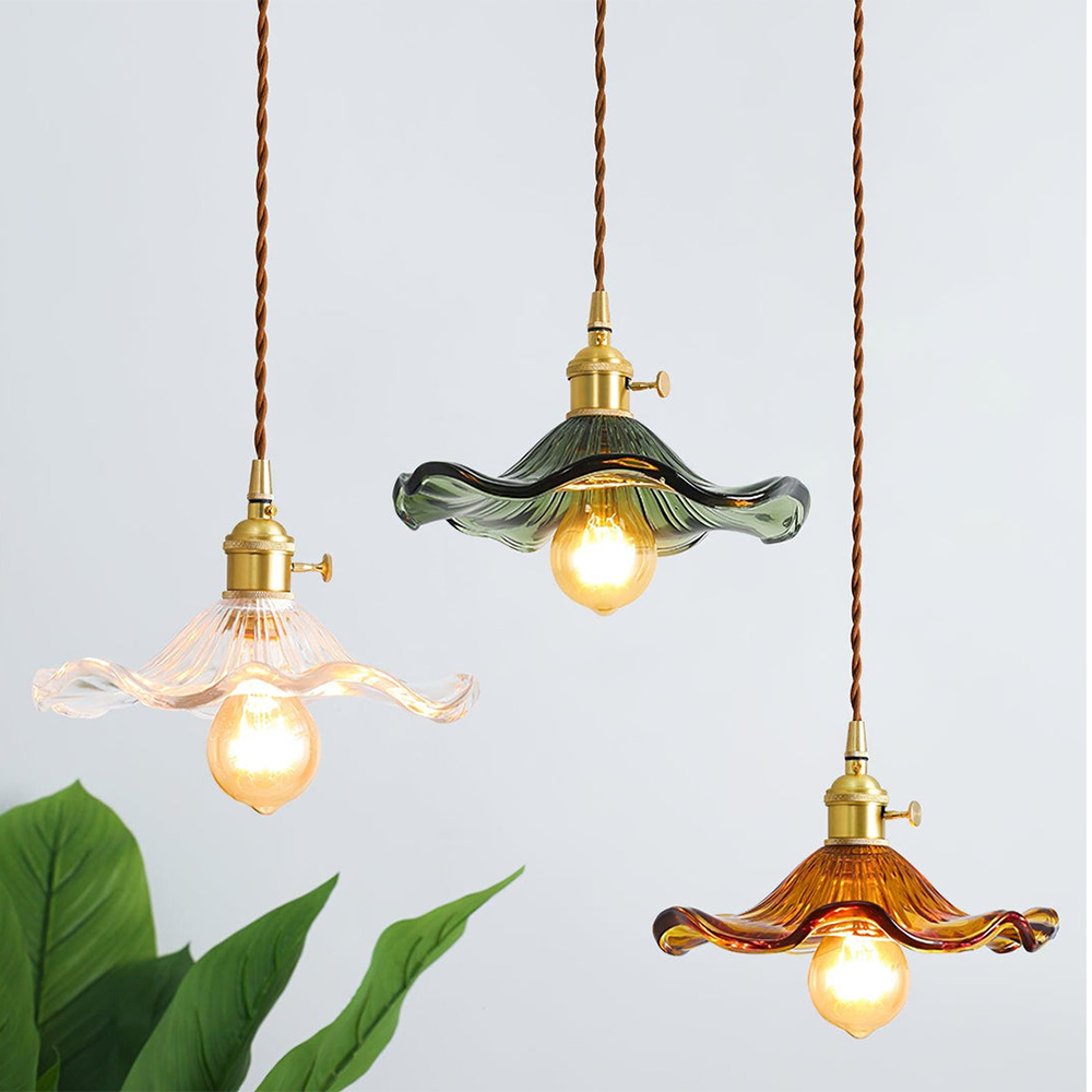 Beautiful Floral Glass Hanging Lamp - Luxivelle