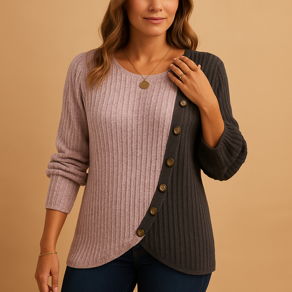 Elegant knit sweater for women with refined design, perfect for stylish warmth at work, lunch dates, or relaxing at home.