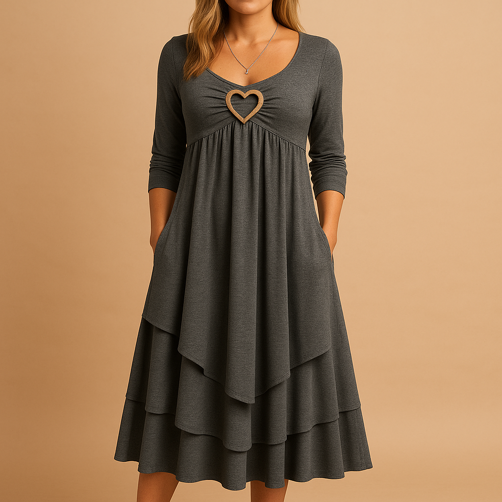 Stylish A-Line Dress with Pockets for Women - Luxivelle