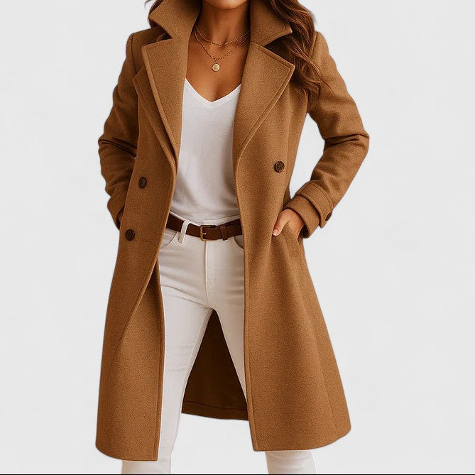 Timeless Double Breasted Ladies Coat - Luxivelle
