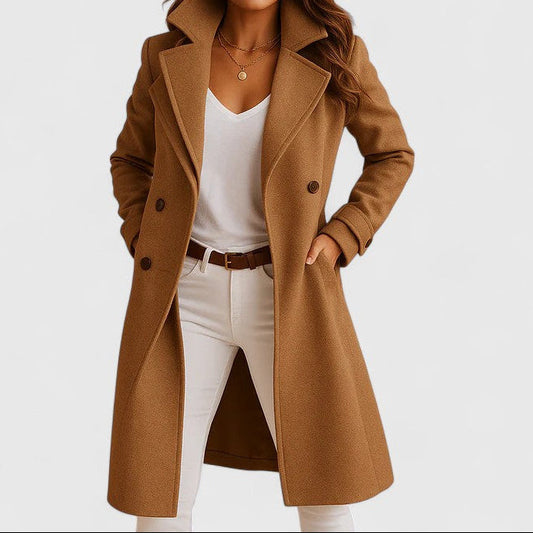 Timeless Double Breasted Ladies Coat - Luxivelle