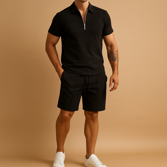 Classic Mens Polo and Shorts Summer Outfit Set - Luxivelle