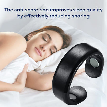 "Elegant QuietRest Anti-Snore Ring in Gold, supports breathing, reduces snoring, easy-to-wear for better sleep."