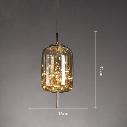 Elegant Scandinavian LED pendant light with sleek glass design; perfect for modern spaces, enhancing ambiance with soft glow.