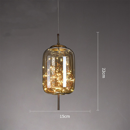 Elegant Scandinavian LED pendant light with sleek glass design; perfect for modern spaces, enhancing ambiance with soft glow.