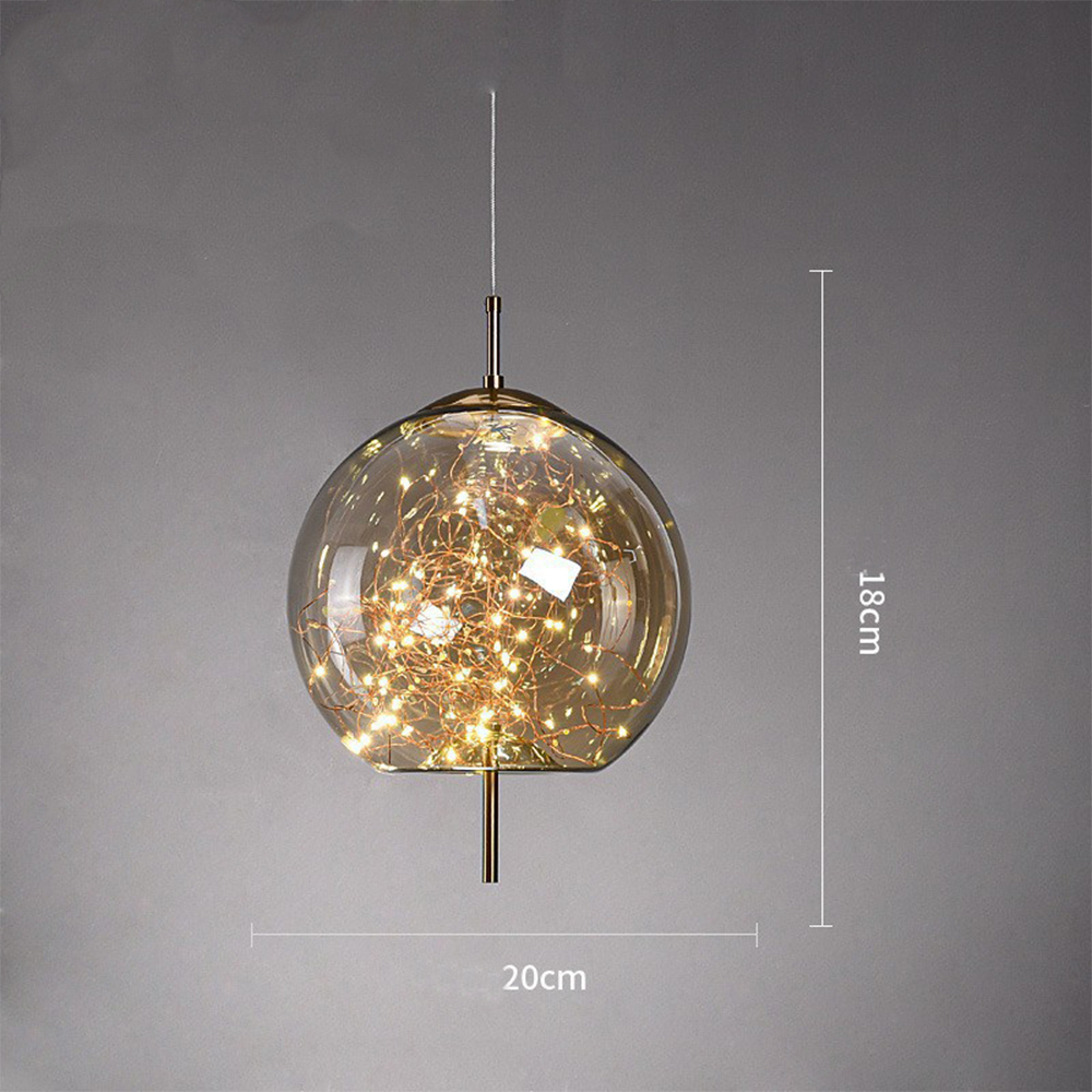 Elegant Scandinavian LED pendant light with sleek glass design; perfect for modern spaces, enhancing ambiance with soft glow.