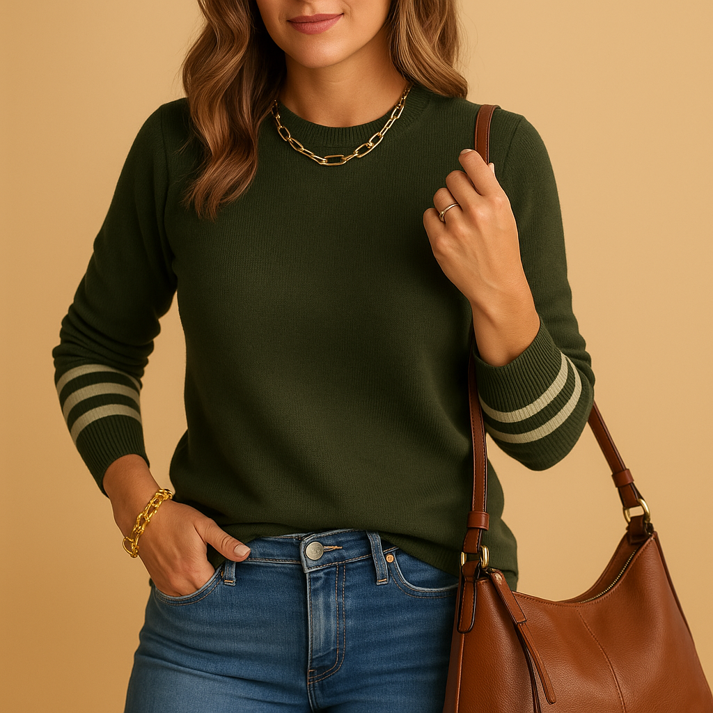 Stylish Striped Knit Sweater for Women - Luxivelle