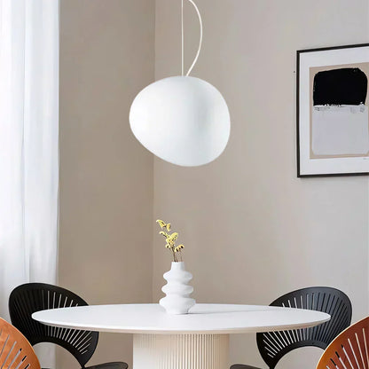 Simple White Stone Drop Ceiling Lamp - Luxivelle