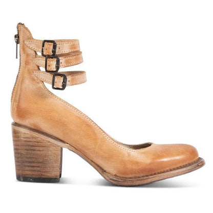 "Elegant women's block heel ankle boots in black, with round toe and back zipper, perfect for chic and comfortable wear."