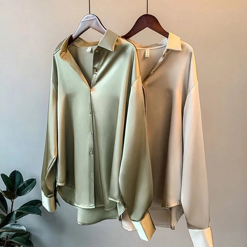 Elegant Soft Women's Silk Autumn Shirt - Luxivelle
