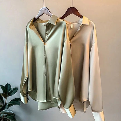 Elegant Soft Women's Silk Autumn Shirt - Luxivelle