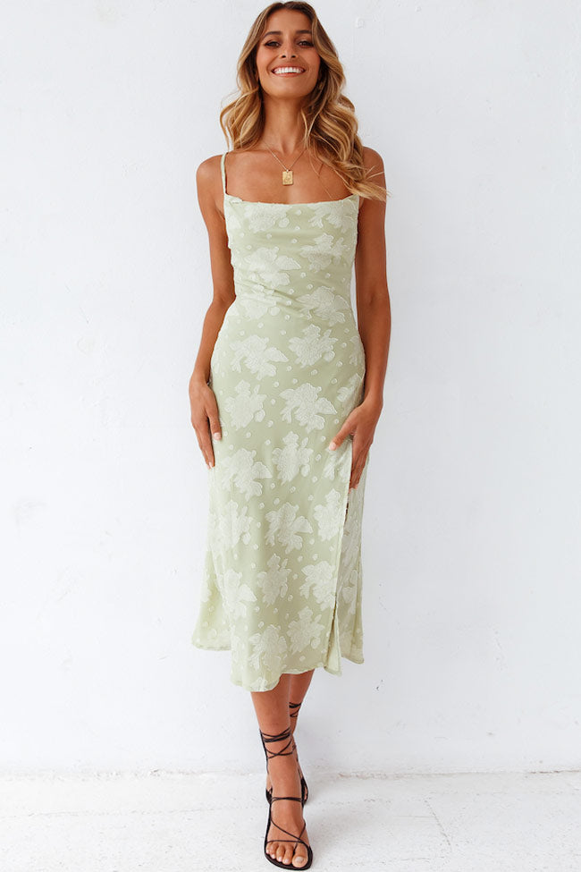 Elegant Floral V Neck Mini Slip Dress with High Cut - Luxivelle