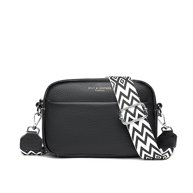 Small Genuine Leather Shoulder Purse with Adjustable Strap - Luxivelle