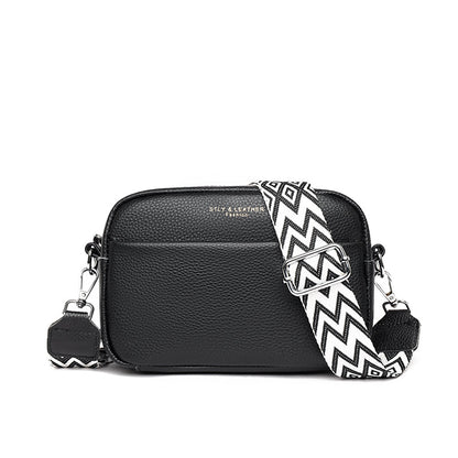 Small Genuine Leather Shoulder Purse with Adjustable Strap - Luxivelle