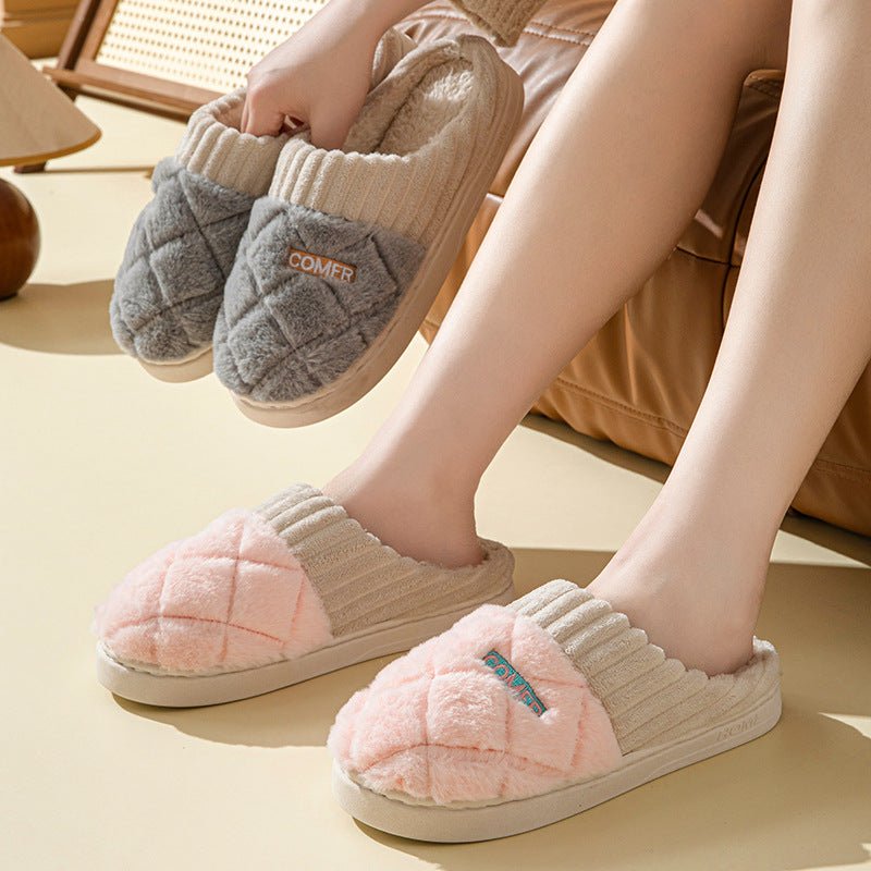 Warm Insulated Women's Slipper Shoes with Grip Soles