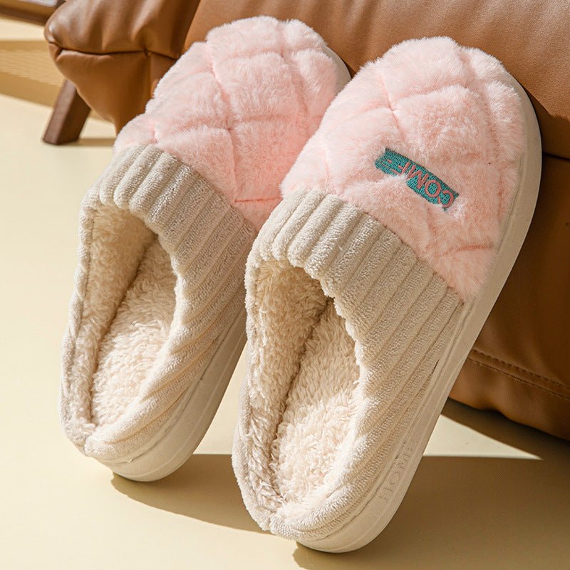 Warm Insulated Women's Slipper Shoes with Grip Soles