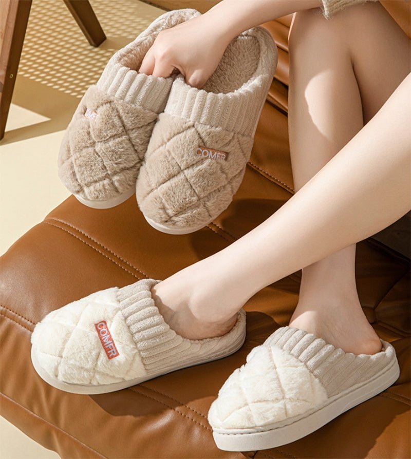Warm Insulated Women's Slipper Shoes with Grip Soles