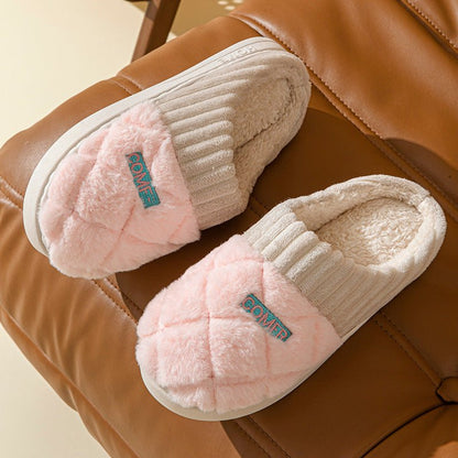 Warm Insulated Women's Slipper Shoes with Grip Soles