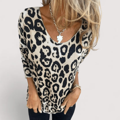 Comfortable Animal Print Blouse